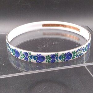 Vintage Hand Made in Austria Enamel Blue Flowers Bangle